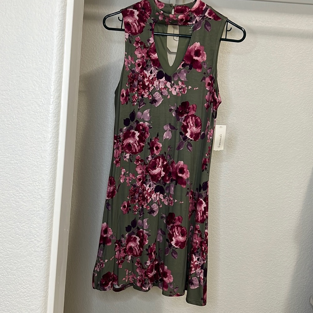 Green floral dress